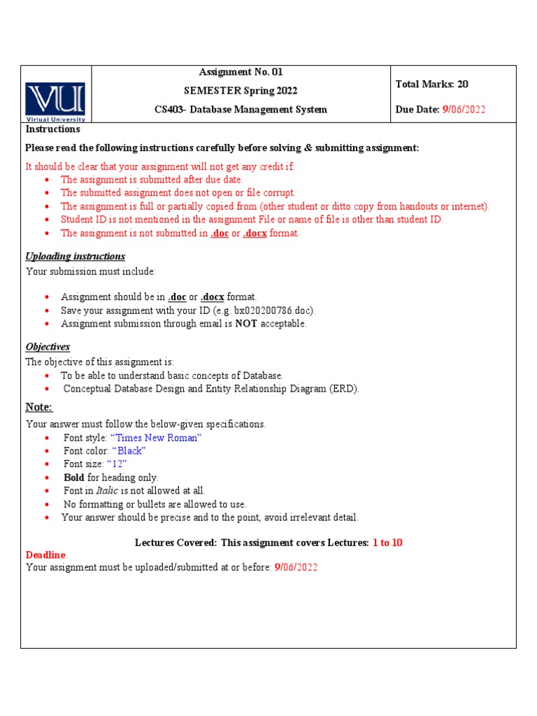Database Management Assignment Guide | PDF | Information Age | Computing