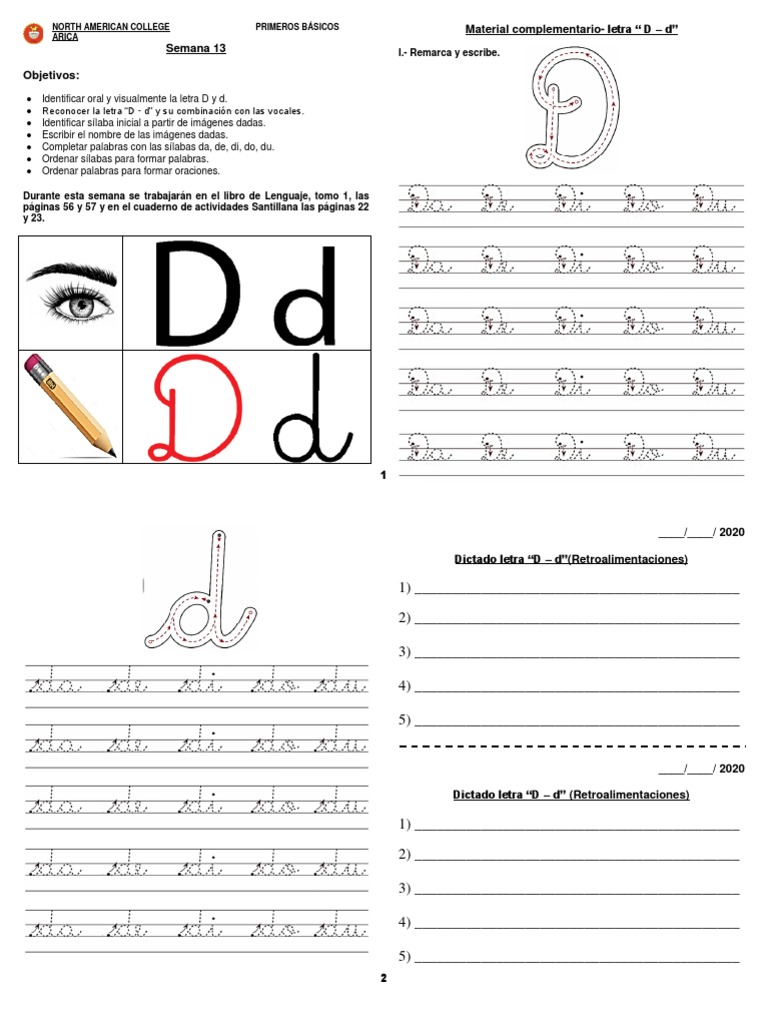 Actividades de la letra D para niños | PDF | Escritura | Ciencia cognitiva