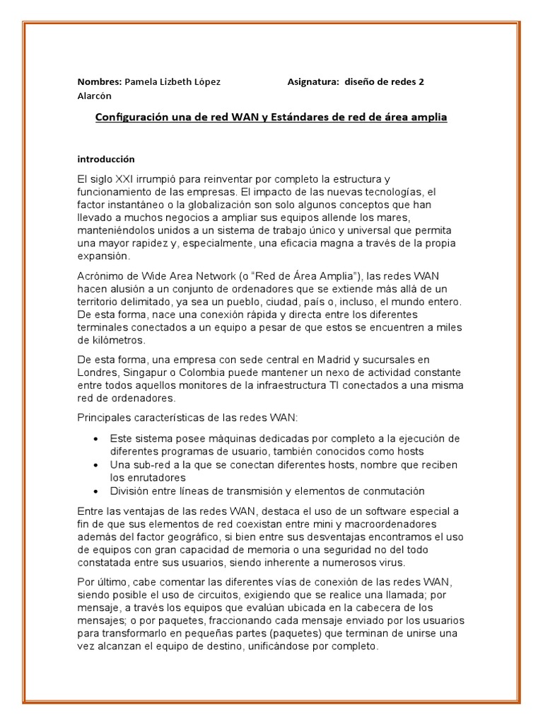Configuración y Estándares de Redes WAN | PDF | Red de área amplia ...