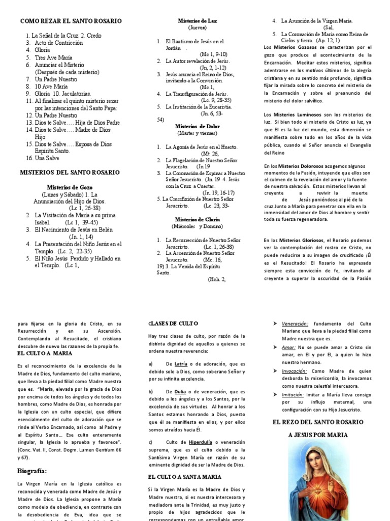 Triptico de La Virgen Maria | PDF | Jesús | María, madre de Jesús