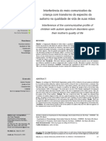 Interferência Do Meio Comunicativo Da Criança Com Transtorno Do Espectro Do Autismo Na Qualidade de Vida de Suas Mães