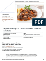 Guiso de Carne. Ternera Estofada - Recetas de Rechupete - Recetas de Cocina Caseras y Fáciles