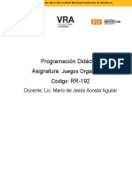 Programación Didáctica. RR-192 Juegos Organizados. II - PAC Virtual 2022 Mario Acosta Corregido