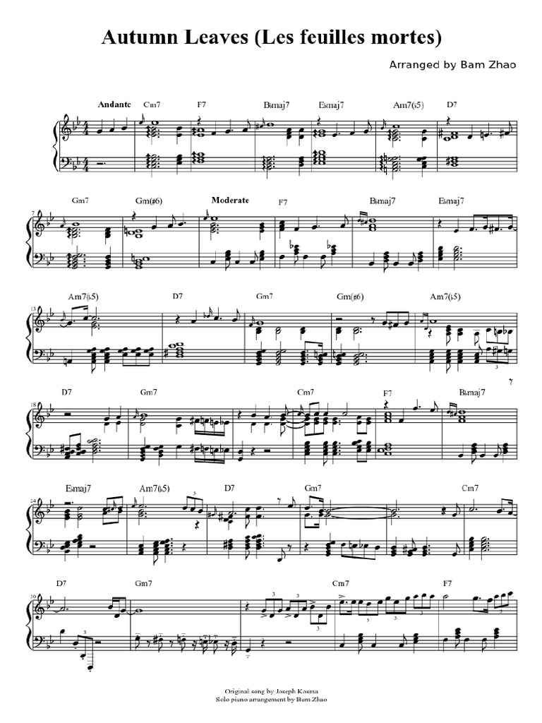 Yves Montand Les Feuilles Mortes V1 PDF — free download
