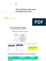 E7 Lecture 2: MATLAB Calculation Operators and Boolean Operators