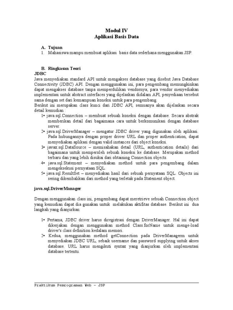 Modul V Aplikasi Basis Data | PDF
