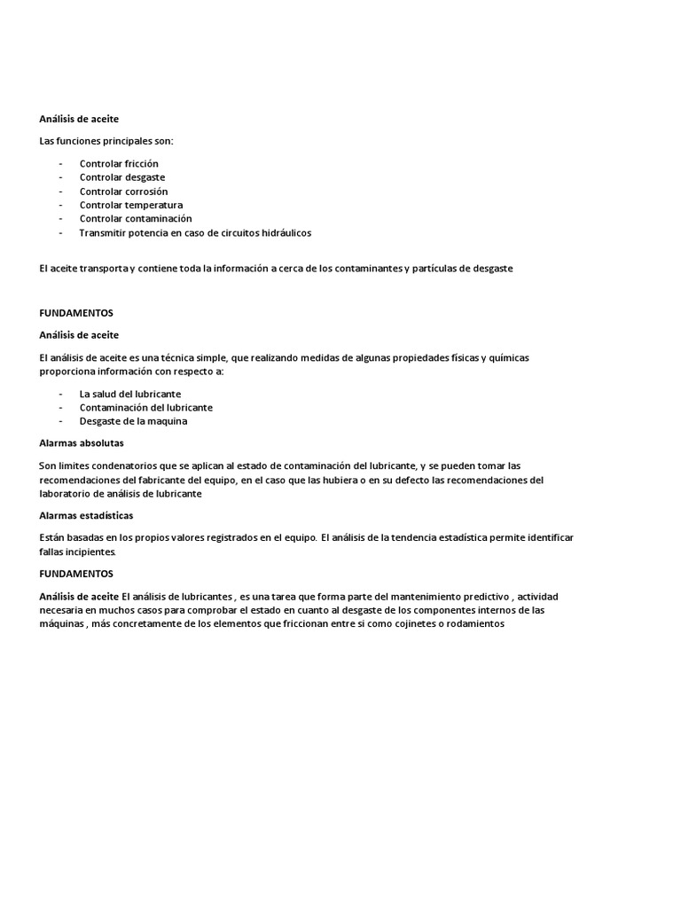 Analisis de Aceite PDF Lubricante Viscosidad