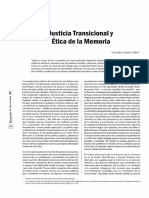 Justicia Transicional Y Etica de La Memoria