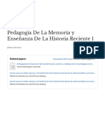 Pedagogia de La Memoria e Historia Del Tiempo Reciente 1