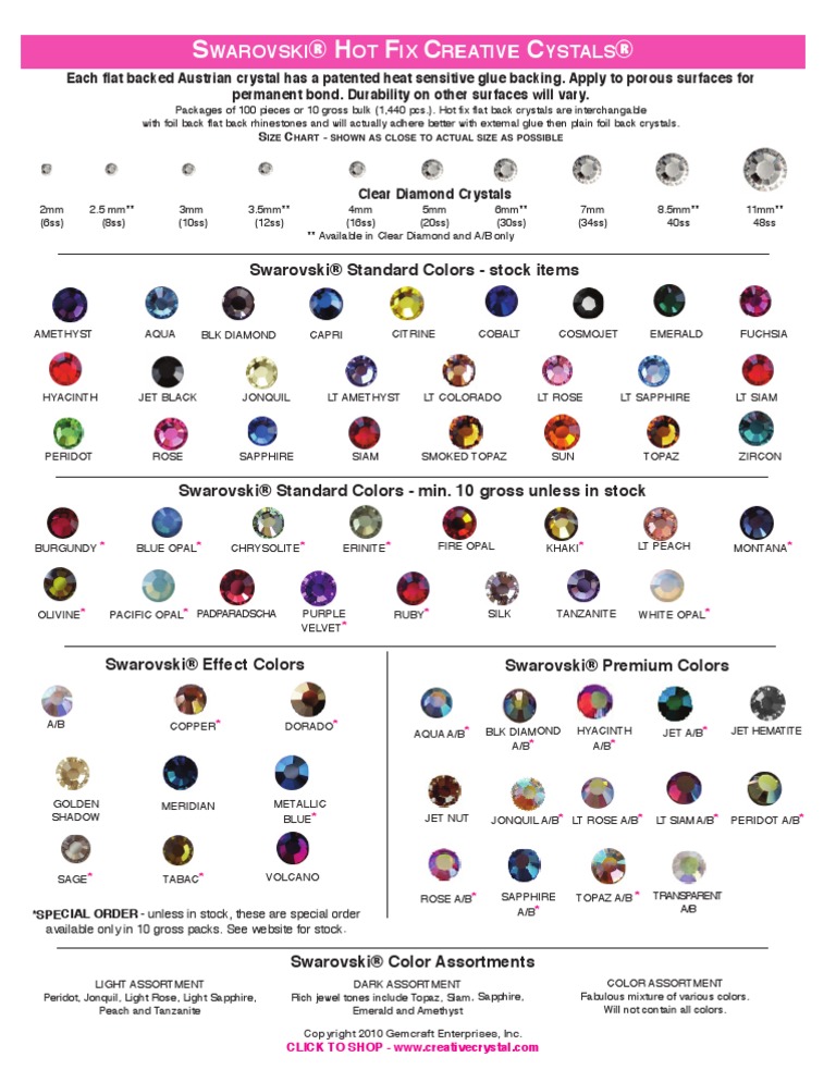 Bejewlwer Crystal Chart | PDF