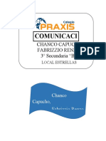Comunicaci ON: Chanco Capucho, Fabrizzio Renzo 3° Secundaria "B"