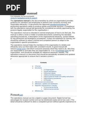 Operations manual