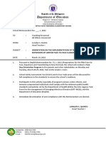 School Memorandum (Orientation Program)