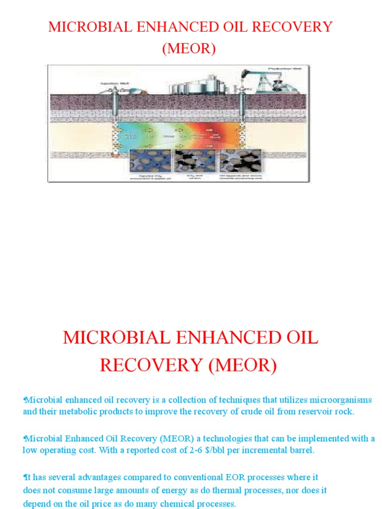 Microbial Enhanced Oil Recovery (MEOR) PDF Enhanced Oil Recovery