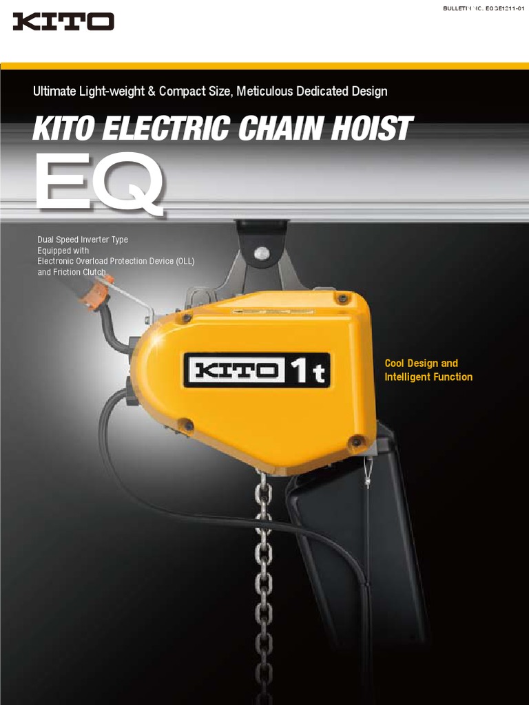 Introducing the New KITO EQ Electric Chain Hoist A Highly Advanced