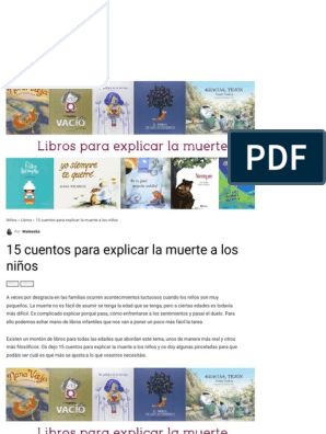 15 Cuentos para Explicar La Muerte A Los Niños - Mamis y Bebés | PDF |  Muerte | Las emociones