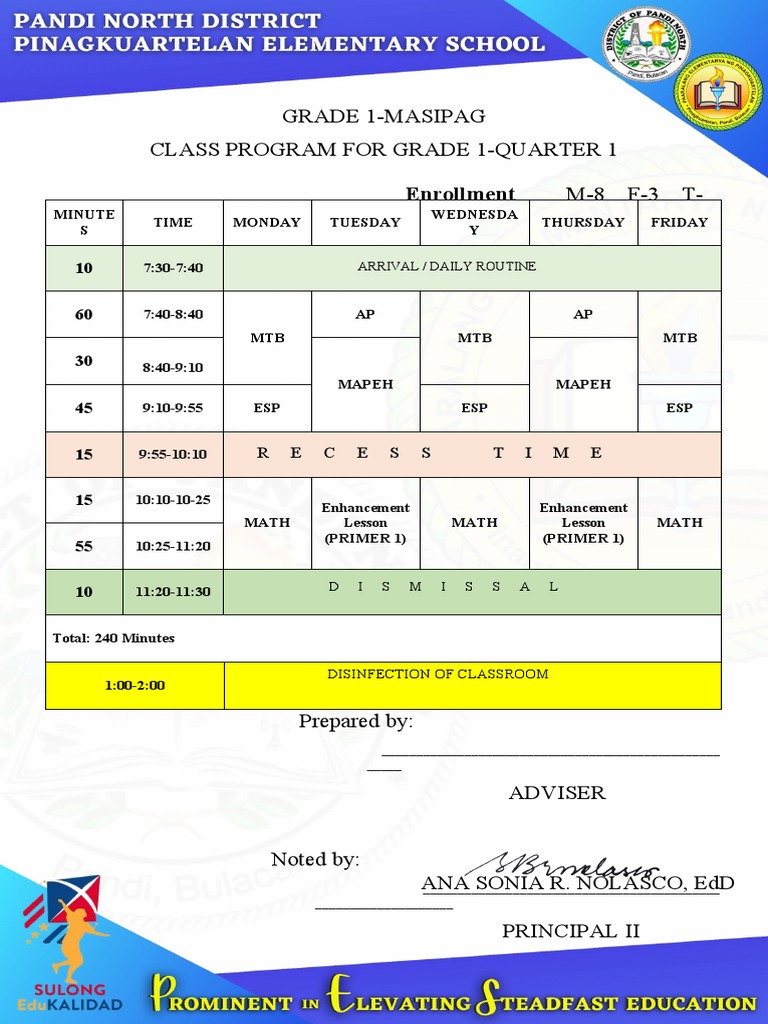 Class Program Grade 1 Finale | PDF