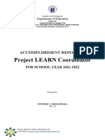 Project Learn Accomplishment Report