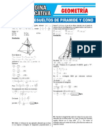 Ejercicios Resueltos de Piramide y Cono Pagina Educativa