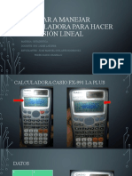 Enseñar A Manejar Calculadora para Hacer Regresión Lineal