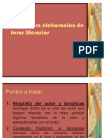 Pauta para Elaboración de Foros Literarios