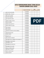 Daftar Peminjaman & Pengembalian Buku Tema