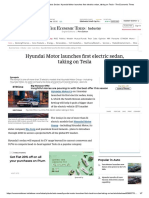 Hyundai Electric Sedan - Hyundai Motor Launches First Electric Sedan, Taking On Tesla - The Economic Times