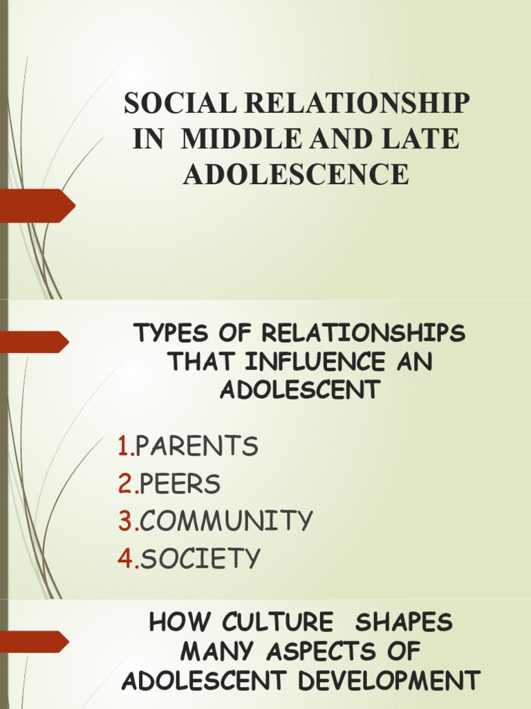 Social Relationship in Middle and Late Adolescence 2 | PDF | Servant ...