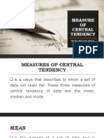 MEASURE CENTRAL TENDENCY WITH MEAN, MEDIAN AND MODE
