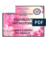 Equivalent Rating Form: Janice F. Quero For Teacher III