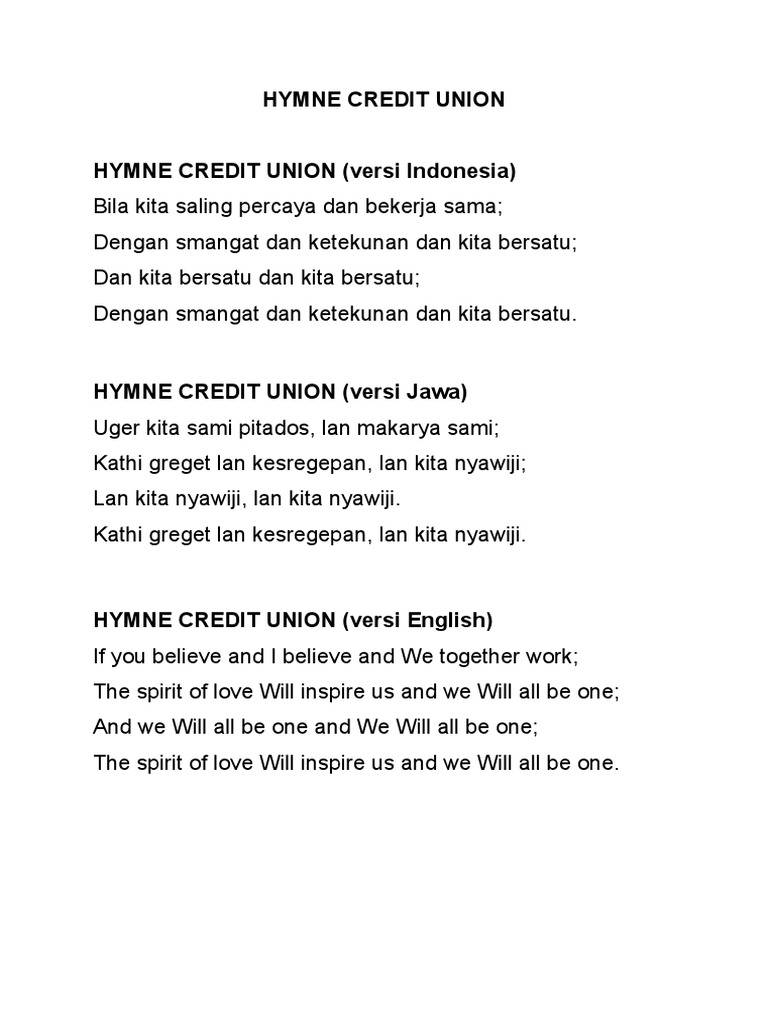 Hymne Credit Union | PDF