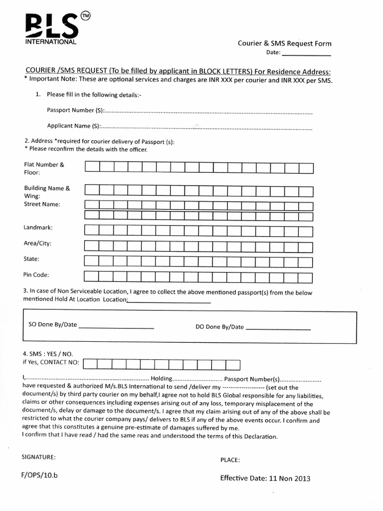 Courier Form | PDF