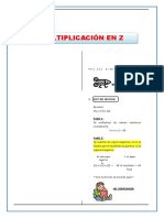 Multiplicación de Números Enteros para Primero de Secundaria 8 de Junio