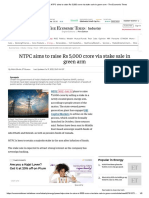 NTPC - NTPC Aims To Raise Rs 5,000 Crore Via Stake Sale in Green Arm - The Economic Times