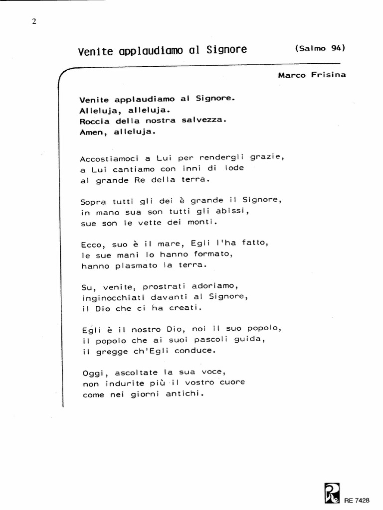 Benedici Il Signore Anima Mia Testo Frisina 1marco-Frisina-Benedici-Il-Signore-Partiture-Complete 4 | PDF