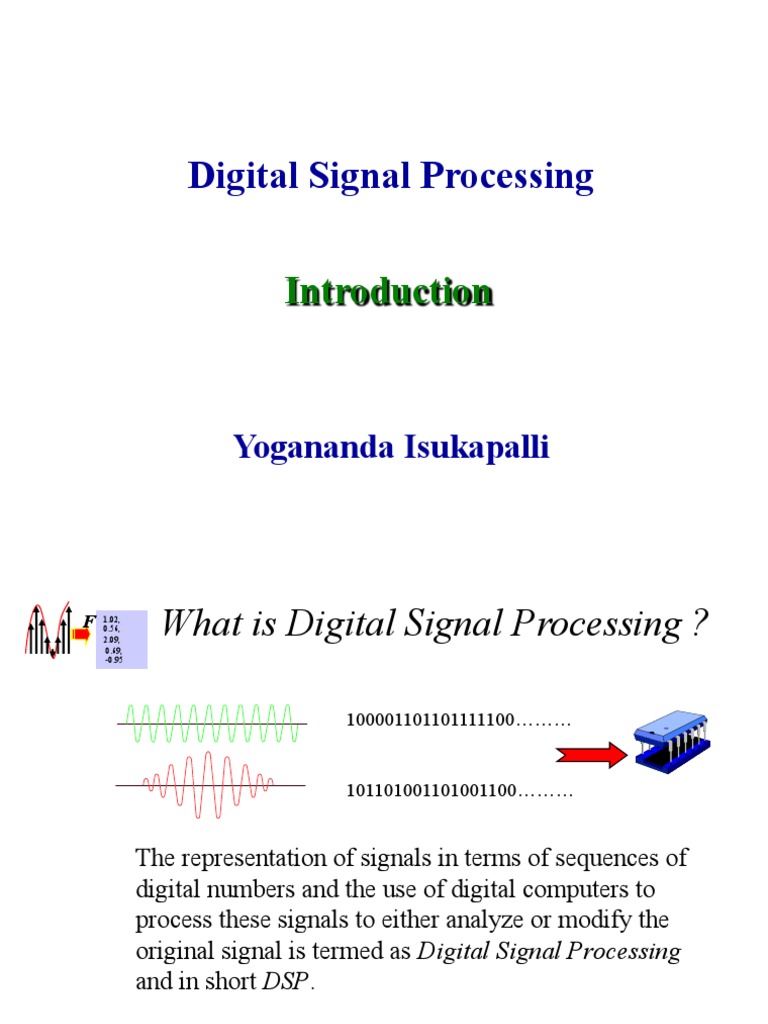 Digital Signal Processing: Yogananda Isukapalli | PDF | Analog To ...