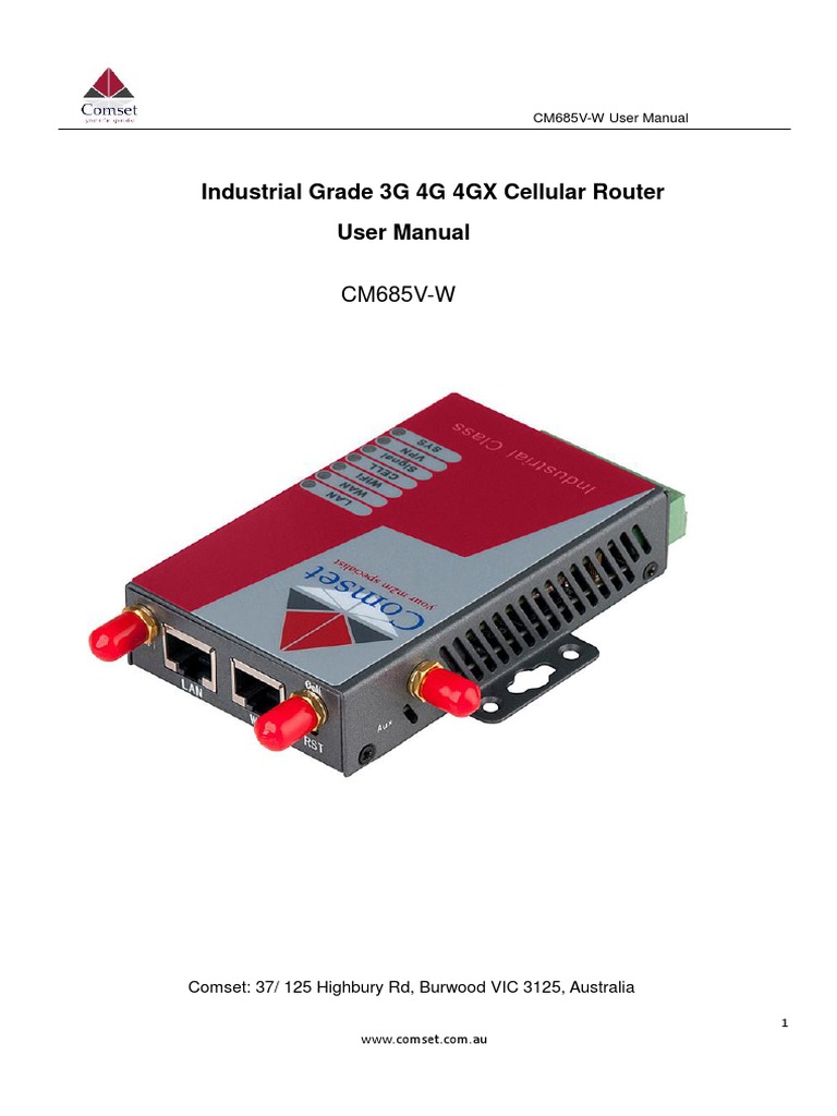 Comset CM685V-W 4GX Router User Guide | PDF | Router (Computing ...