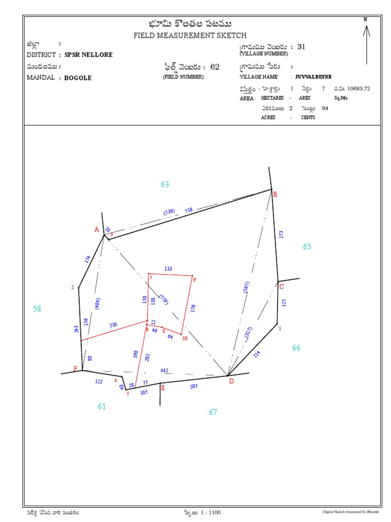 Field Measurement Sketch: District: SPSR Nellore | PDF