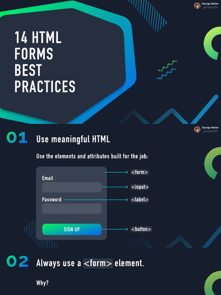 HTML Forms Best Practices | PDF | Html | Computer Engineering