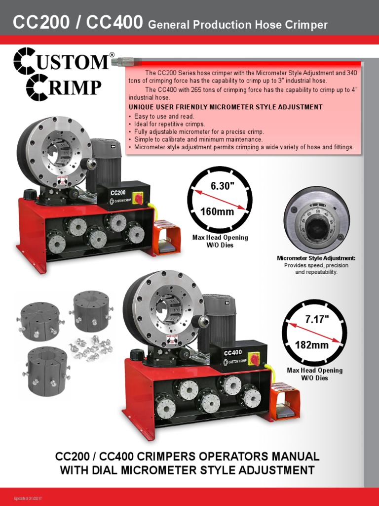 General Production Hose Crimper: Cc200 / Cc400 Crimpers Operators