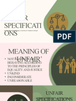 Unfair Specifications Report