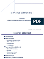 S-87.1010 Elektroniikka I Luento 1