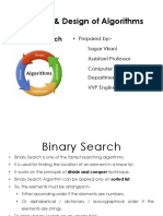 Analysis & Design of Algorithms: Binary Search
