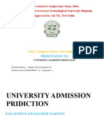University Admission Prediction Using Data Science