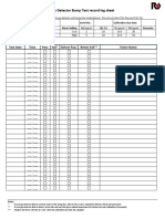 Gas Detector Bump Test Record Log Sheet: Bump Test Result Test Date Time Pass Fail Retest Pass Retest Fail Tester Name