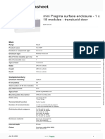 Product Datasheet: Mini Pragma Surface Enclosure - 1 X 18 Modules - Translucid Door