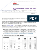 ASME - ANSI B36.10 - 19 - Carbon, Alloy and Stainless Steel Pipes - Dimensions - Metric Units