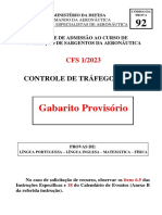 Gabarito provisório do exame de admissão ao curso de formação de sargentos da aeronáutica