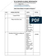 Breakdown For Work at Naira'S Project