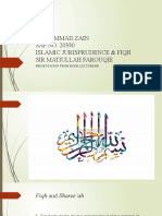 Muhammad Zain SAP NO. 20330 Islamic Jurisprudence & Fiqh Sir Matiullah Farouqie